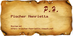 Pischer Henrietta névjegykártya